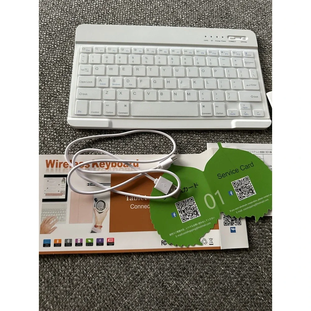 Wireless Bluetooth Keyboard for iPad 10.2 10.5 Air 3rd Gen White Slim Portable